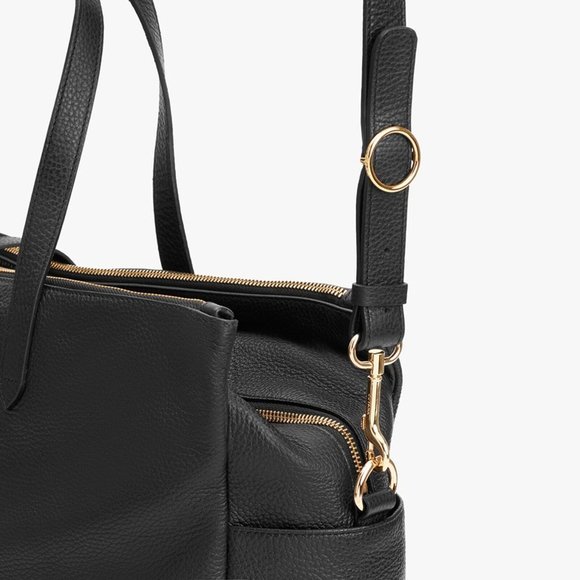 Cuyana Bags Cuyana Black Leather Triple Zipper Weekender Used Once